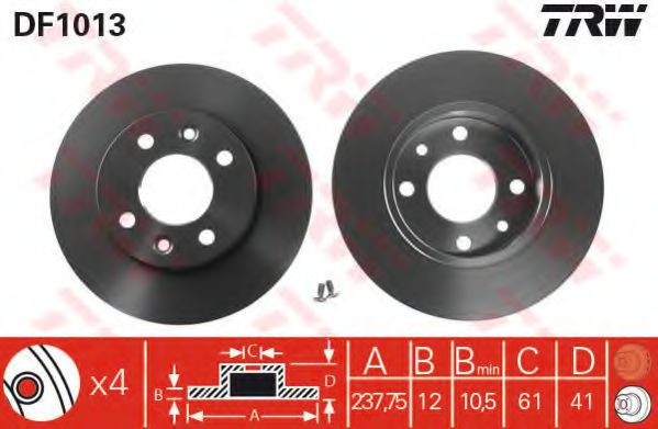 Disc frana DACIA SANDERO (2008 - 2016) TRW DF1013