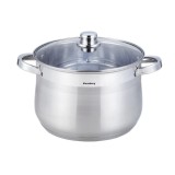 Oala din inox cu capac din sticla, 34cm,Fund termic multistrat, 22.4l Klausberg