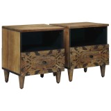 vidaXL Dulap pentru pat 2 pcs Maro 40 x 33 x 46 cm Lemn de mango solid 4018339