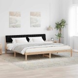 Cumpara ieftin Cadru de pat Maro si negru 200 x 200 cm Lemn masiv de pin