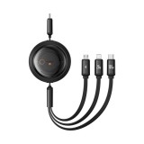 CABLU alimentare si date Baseus Free2Draw, Fast Charging Data Cable,retractabil universal,USB Type-C la USB Type-C,micro USB si Lightning 100W,1.1m,ne