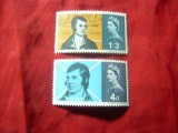 Serie Marea Britanie 1966 - Personalitati - Aniversare Robert Burns , 2 valori, Nestampilat