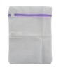 Set 3 saculeti de protectie rufe delicate, Dreptunghiulari, Alb, Fermoar inchidere colorat, 22 x 31 cm
