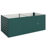 Outsunny Jardinieră ridicată galvanizată dreptunghiulară pentru exterior - fund deschis - 160 x 80 x 60 cm, verde | Aosom Romania