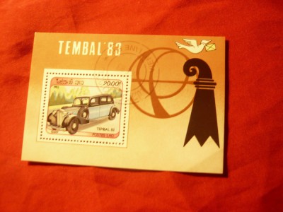 Bloc Laos 1983 -Expozitia Filatelica Tembal - Automobul Maybach ,stampilat foto