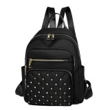 Cumpara ieftin Rucsac dama negru 32 x 27 x 12 cm, format A4, model matlasat, 2 compartimente, 5 buzunare