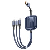 Cumpara ieftin Cablu incarcare rapida 5 in 1, Retractabil, iUni B23, 100W, Fast Charge, 120cm, USB-A/USB-C la Micro-USB, Lightning, Type-C, iPhone, Samsung, Huawei,