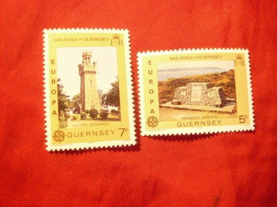 Serie Guernsey 1978 - Europa - Cladiri Istorice , 2 valori foto