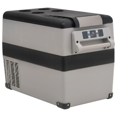vidaXL Ladă frigorifică cu m&amp;acirc;ner, negru și gri, 35 L, PP și PE 51787 foto