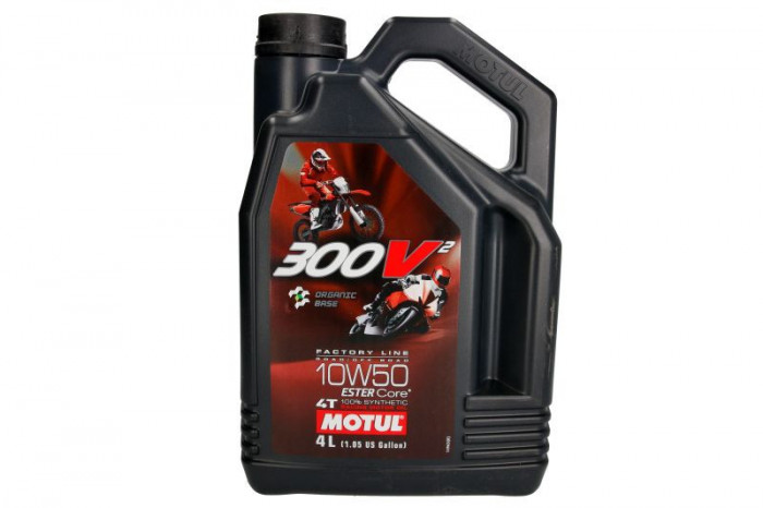 (PL) Ulei de motor 4T 4T MOTUL 300V LINE FACTORIE SAE 10W50 4L depășește Jaso Ma2 ester sintetic