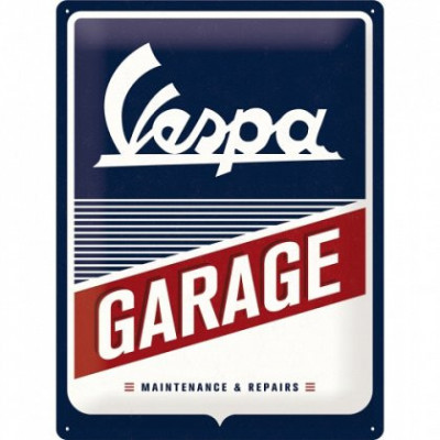 Placa metalica - Vespa - Garage- 30x40 cm foto