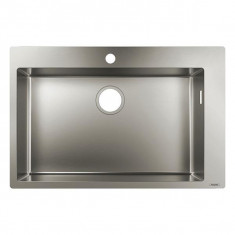 Chiuveta de bucatarie Hansgrohe, 1 cuva, 76x50 cm, inox