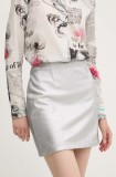 Desigual fusta LONDON culoarea argintiu, mini, creion, 24WWFK01