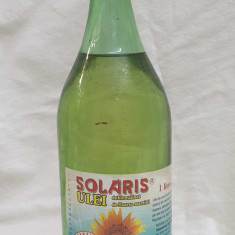 Sticla VECHE de colectie, continut original 1 Litru Ulei SOLARIS - dublu rafinat