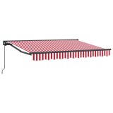 vidaXL Copertină retractabilă manuală Roșu și Alb 2,5 x 2 m 3420372