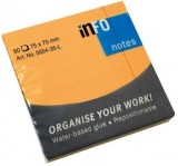 Notite adezive Infonotes 75x75mm 80file portocaliu briliant