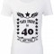 tricou personalizat mesaj aniversare varsta viata incepe la 40 ani alb