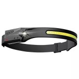 Lanterna de cap LED profesionala cu senzor miscare USB pentru pescuit si drumetii