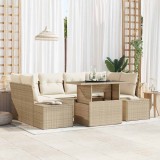 VidaXL Set de canapele pentru grădină 7 pcs Bej, crem 100 x 55 x 73 cm