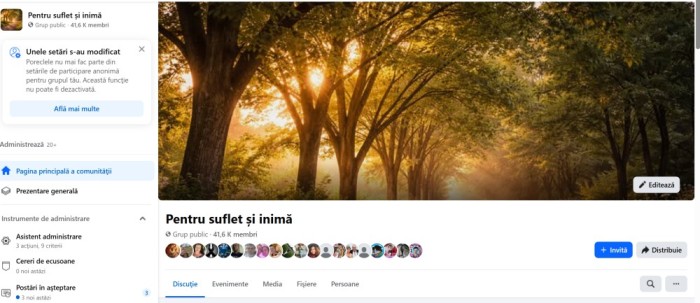 Grup/pagina de facebook