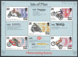 Isle of Man 1993 Mi 550/54 bl 19 - Curse: concurentii si motocicletele lor, Nestampilat