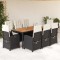 vidaXL Set mobilier de grădină cu perne, 9 piese, negru, poliratan 3212228