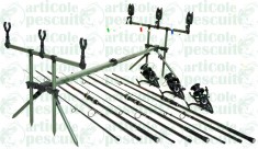 Kit Complet 3 Lansete 3.6m Crap Carbon Cu 3 Mulinete 10000 si Rod Pod Full foto