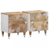 Cumpara ieftin Noptiere, 2 buc., 40x33,5x46 cm, lemn masiv de acacia