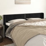 Gossi tablie de pat cu aripioare negru 203x16x78/88 cm catifea