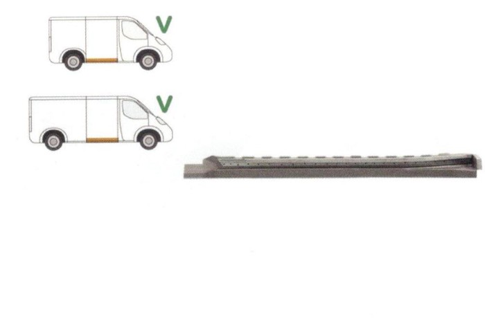 Prag Vw Transporter (T4)/Caravelle/Multivan 07.1990-03.2003 , partea Fata Dreapta, Cu Ghidaj Usa, Interior,