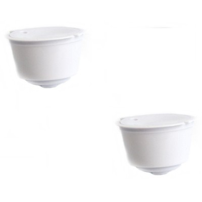 Set 2 Capsule cafea, reutilizabila, reincarcabila, compatibil Dolce Gusto, alb foto