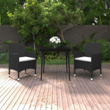 Gossi set mobilier de gradina cu perne, 3 buc., poliratan si sticla