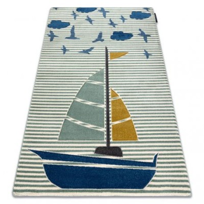 Covor PETIT SAIL barcă, barcă cu p&amp;acirc;nze verde, 200x290 cm foto