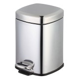 Cos gunoi Plastor, inox + plastic, forma patrata, cu pedala si capac batant, 6 L