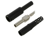 Conector banană SCH&Uuml;TZINGER 4mm 1kV 32A negru nichelat SKU 30 L NI / OK / SW