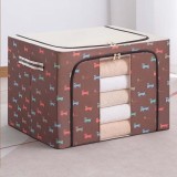 Cutie de depozitare pliabila, flippy, 66 l, din tesatura oxford, 50x40x33 cm, fereastra frontala, 2 usi de acces cu fermoar bidirectional, cadru metal