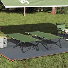 vidaXL Pat pliabil pentru camping 2 pcs Amy galben 206 x 76 x 74 cm