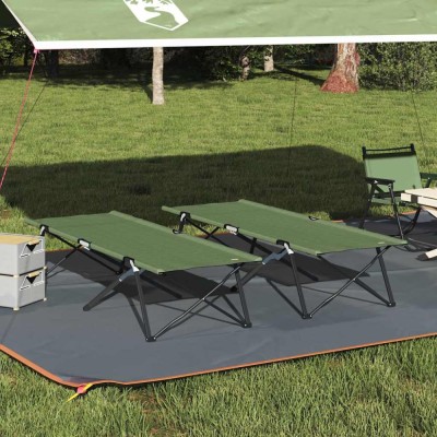 vidaXL Pat pliabil pentru camping 2 pcs Amy galben 206 x 76 x 74 cm 42003172 foto