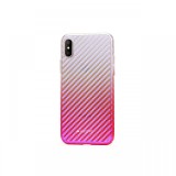 Carcasa iPhone X / XS Meleovo Cameleon Flash Carbon Red (cu reflexii Blue)