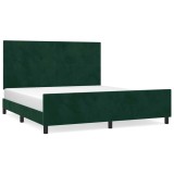 Cumpara ieftin Cadru de pat fara saltea, verde inchis, 160x200 cm, catifea