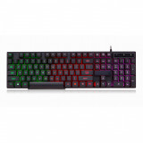 Tastatură cu Fir USB &ndash; Taste Iluminate RGB, Lumina de Fundal Reglabilă