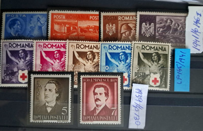 TIMBRE ROMANIA MNH LP130/1939;L.P.145/1941;LP146 I/1941- Serii simple foto