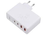 Alimentator pulsatoriu BASEUS 5-20V DC 100W alb cu &icirc;ncărcare rapidă USB-C și USB-A