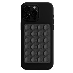 Suport adeziv cu ventuze pentru telefon Techsuit SC-PAD, gri inchis foto