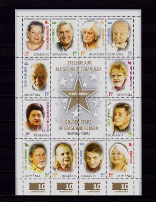 RO 2014 ,LP 2016a,&amp;quot;Stele de aur ale scenei&amp;quot; , serie bloc/colita 581 ,MNH foto