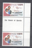 St. Vincent 1981 Diana &amp; Charles, Royal Wedding 1981, pair, MNH S.263, Nestampilat