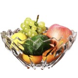 Fructiera tip bol Pufo Brilliant din sticla pentru prajituri, torturi, fructe, aperitive, 24 cm