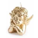 Cumpara ieftin Lumanare Craciun Ingeras ceara aurie III cm 9,5 x 7 x 9,5 H