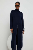 Answear Lab pulover din amestec de lana femei, culoarea albastru marin, călduros