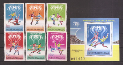 ROM&amp;Acirc;NIA 1978, LP 954,955 - CAMPIONATUL MONDIAL DE FOTBAL DIN ARGENTINA, MNH foto